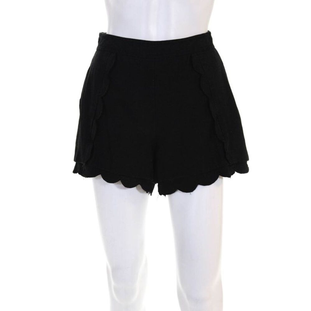 C/MEO COLLECTIVE Womens Scallop Duplicate Shorts Black Size Extra Small 11024987